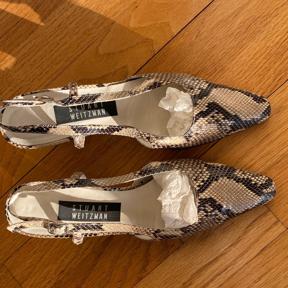Stuart Weitzman Python Slingback Pumps - image 1